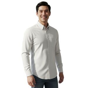 King Edward 16-16.5/36-37 White Cotton, Polyester Men's Dress Shirt